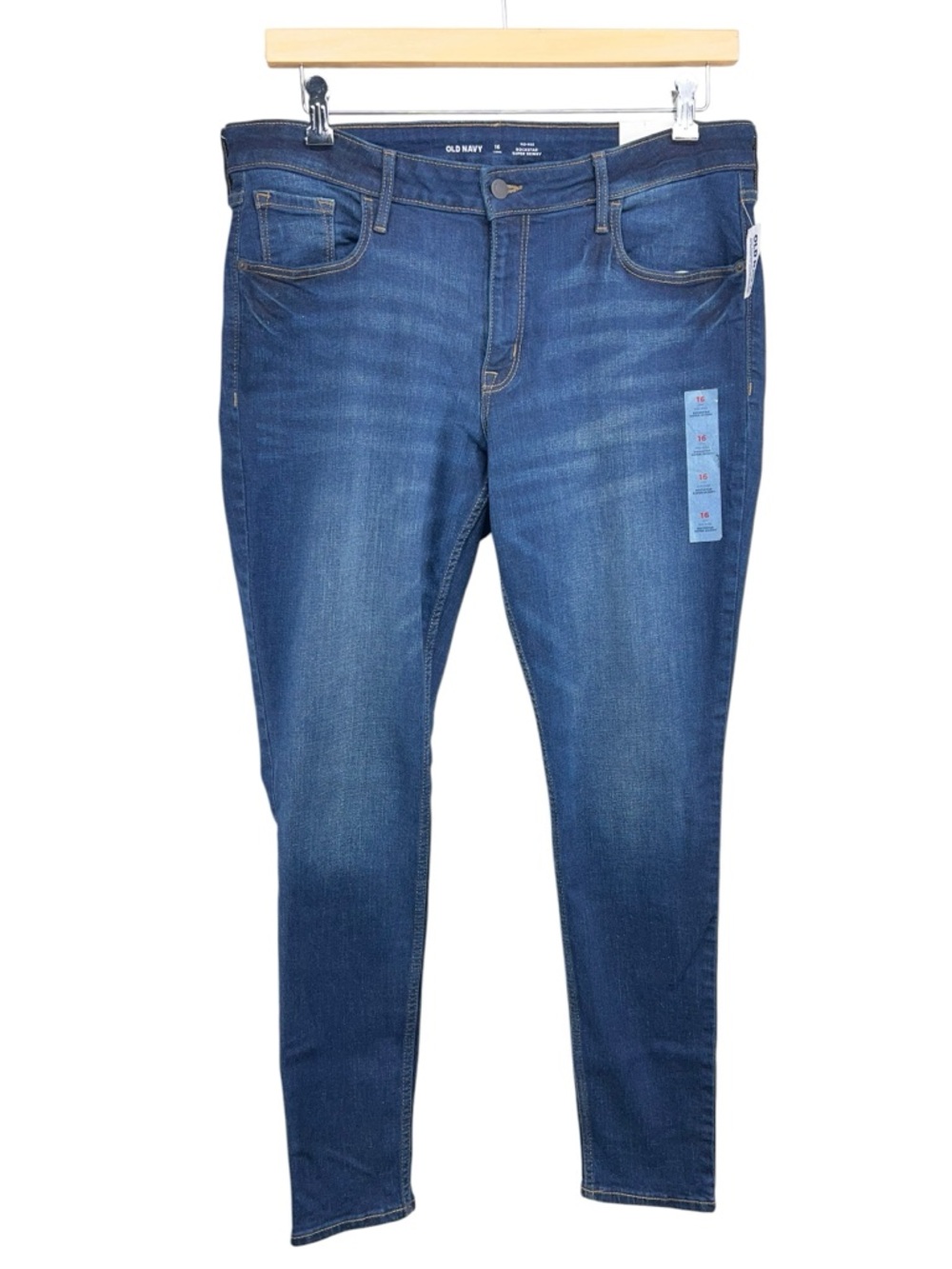Old Navy Rockstar Super Skinny Mid Rise Jeans Womens 16 Long New